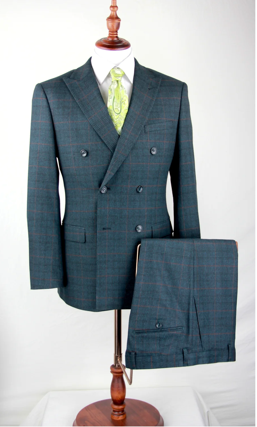 Olive Double-Breasted Suit